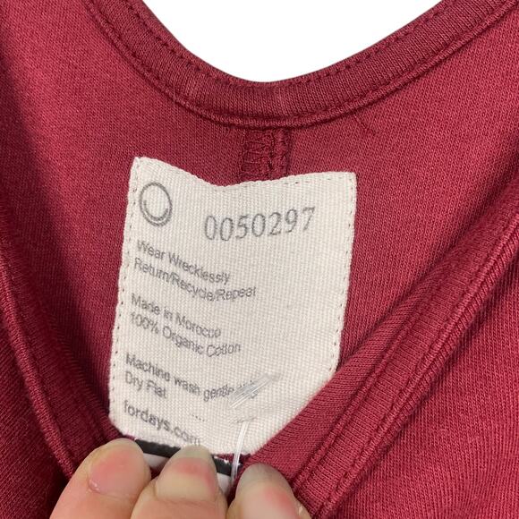 For Days NWT Relaxing Romper Garnet Burgundy Red Organic Cotton Jumpsuit SZ XXL - Picture 5 of 10